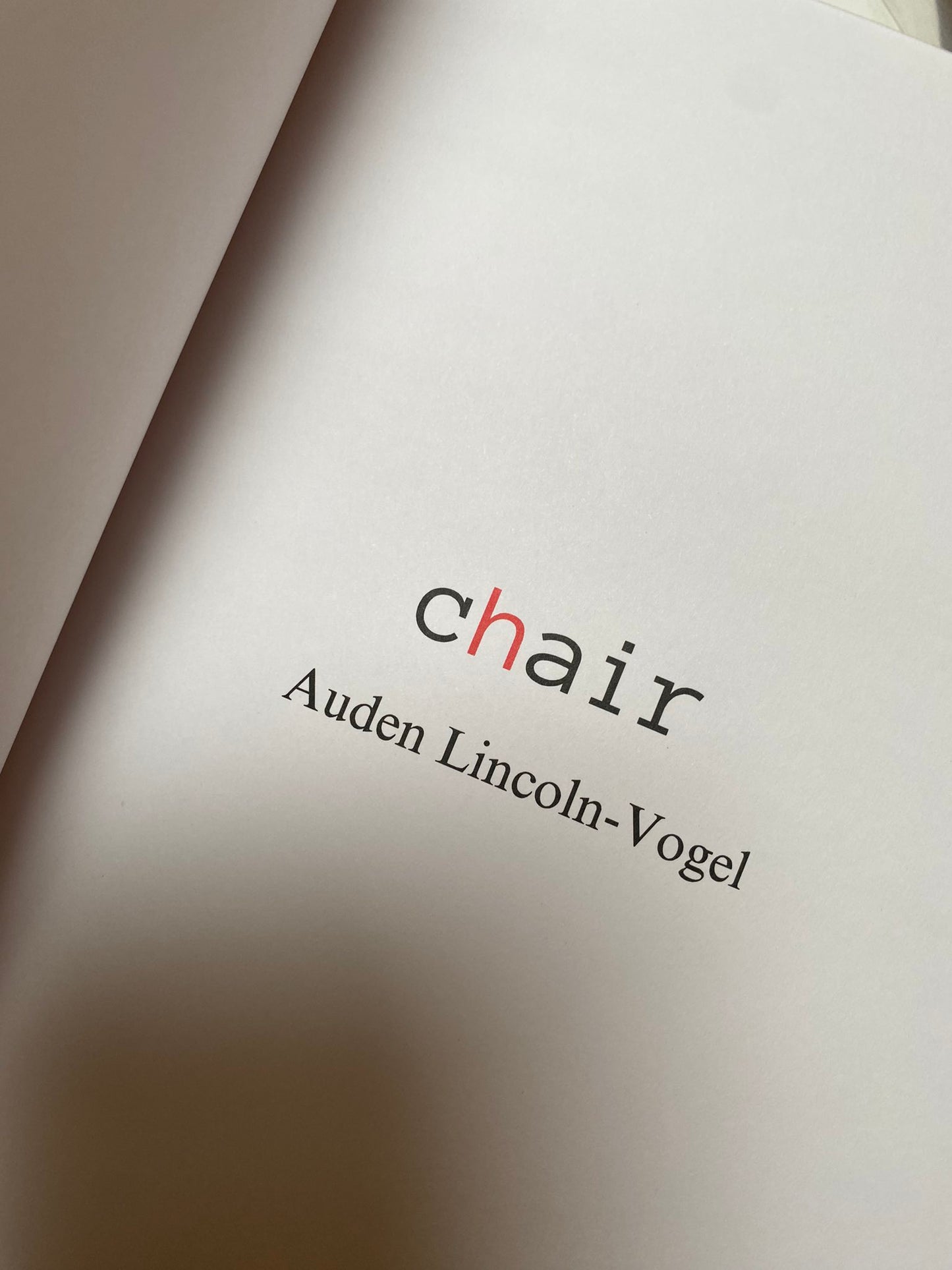 Chair - Auden Lincoln-Vogel